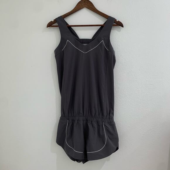 Lululemon Speedy Runsie Romper Womens 6/8 Gray Activewear Running One Piece - Picture 2 of 14